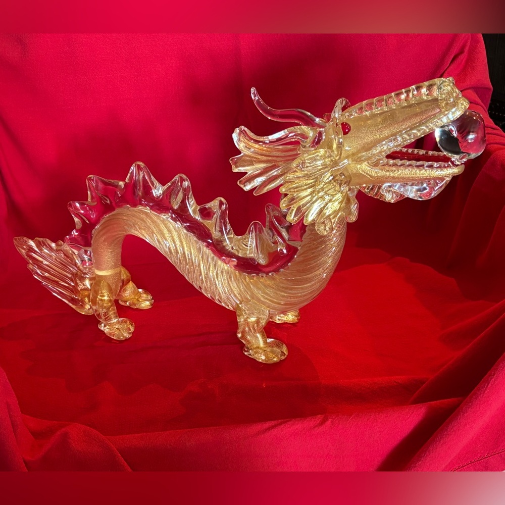 Murano Gold Infused Glass Dragon